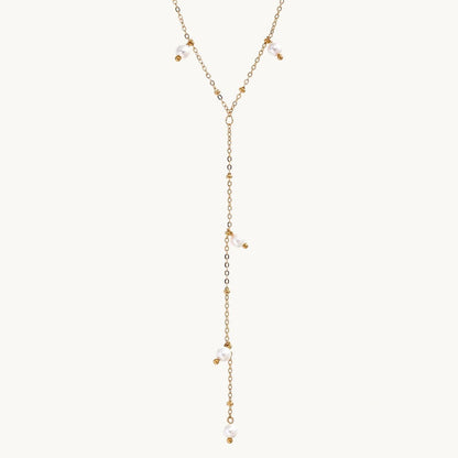 Pearl Beaded Lariat Necklace