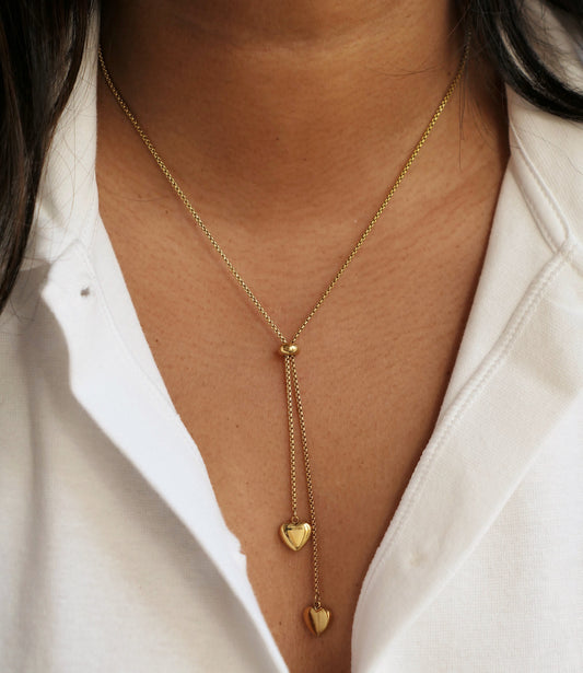 Slider Heart Lariat Necklace