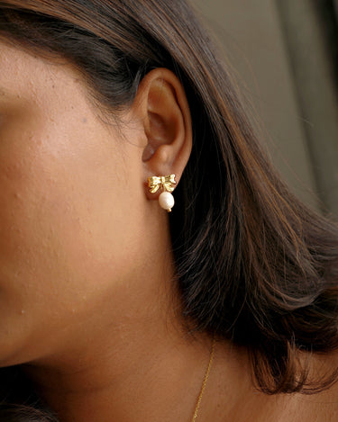 Pearly Bow Studs