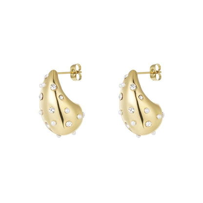 Chunky Pearly Teardrop Earrings