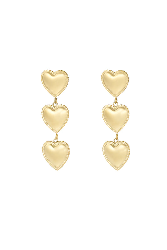 Triple Heart Dangle Stud