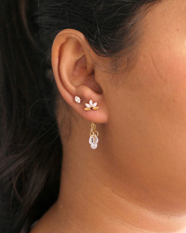 Lotus Raindrop Chain Stud