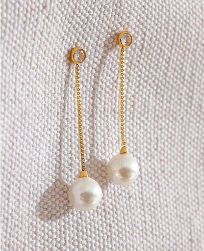 Dainty Pearl Drop Stud