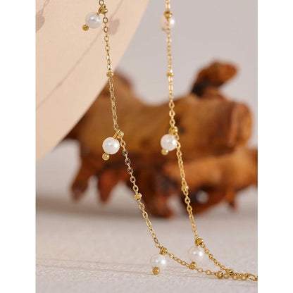 Pearl Beaded Lariat Necklace