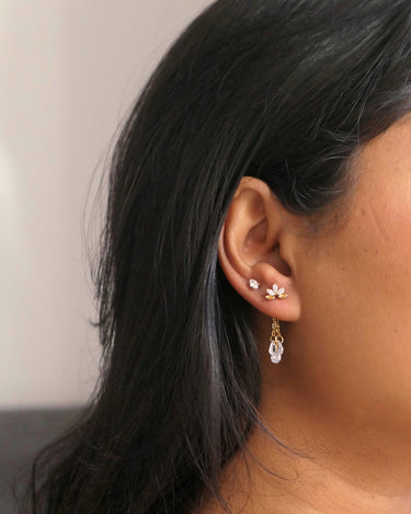 Lotus Raindrop Chain Stud