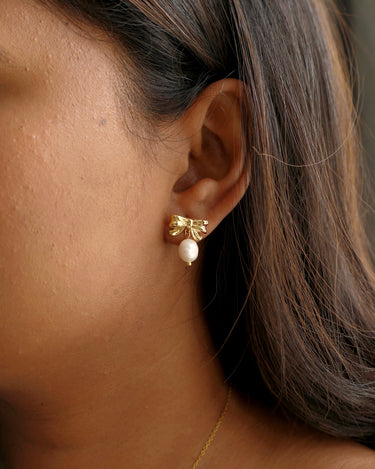 Pearly Bow Studs