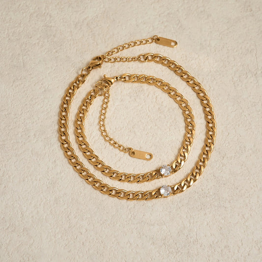 CZ Cuban Chain Anklet