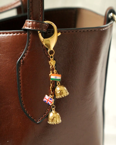 Custom Dual-Flag Jhumka Bag Charm