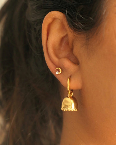 Moon with Stone Flatback Stud