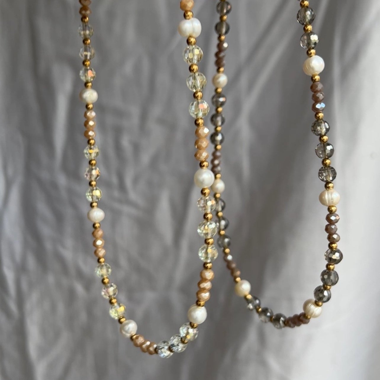 Khaki Beaded Necklace