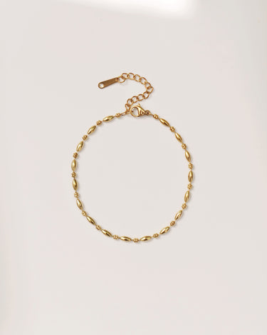 Minimal Oval Beaded Chain Bracelet