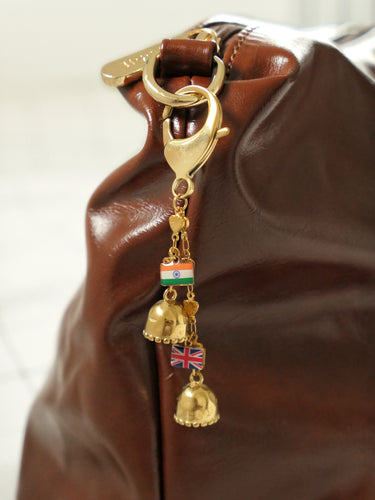 Custom Dual-Flag Jhumka Bag Charm