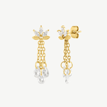 Lotus Raindrop Chain Stud