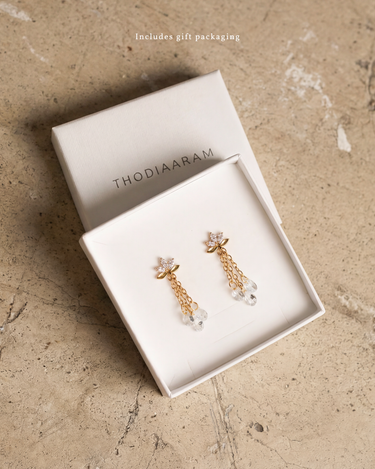 Lotus Raindrop Chain Stud