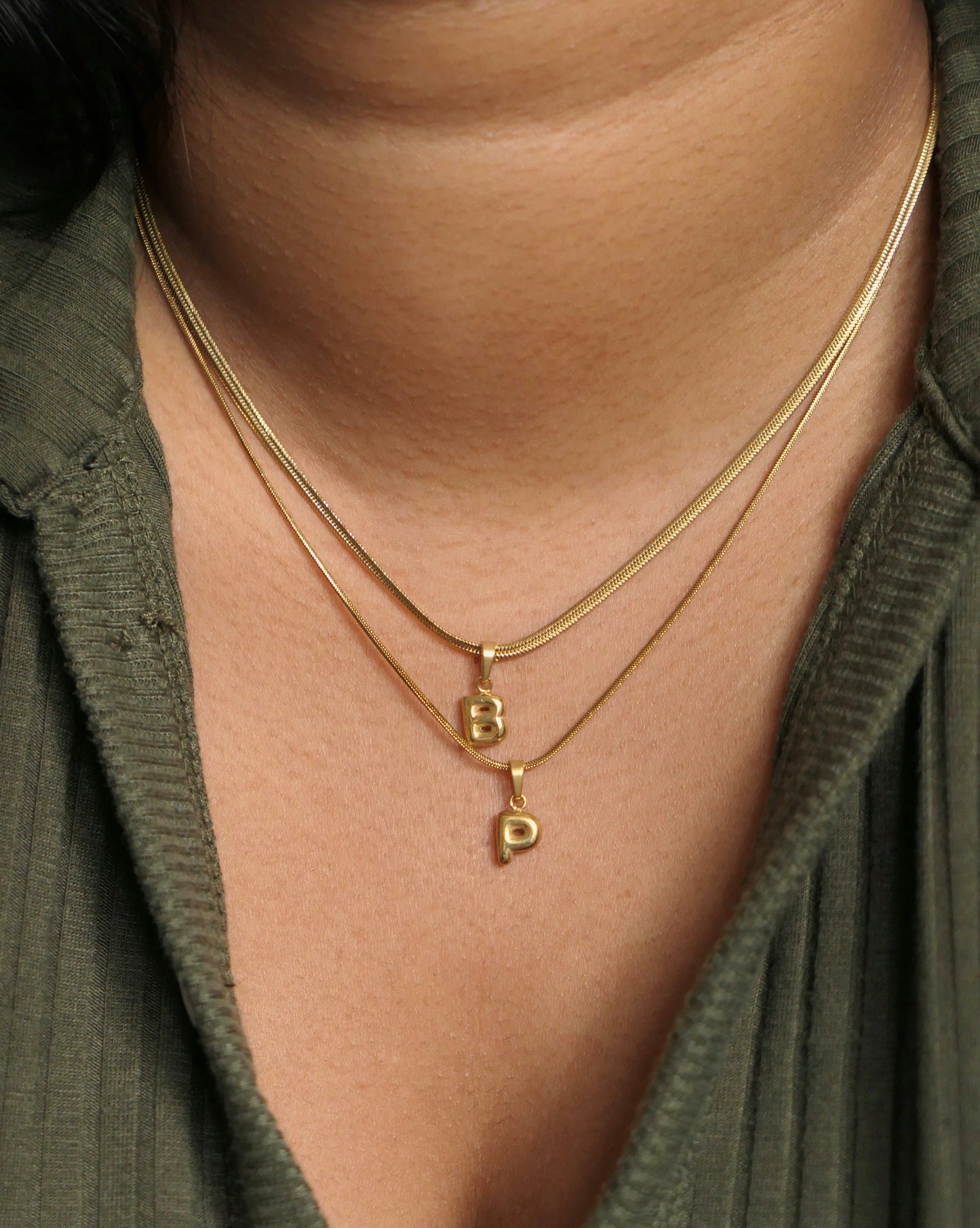 Bubble Initial Necklace