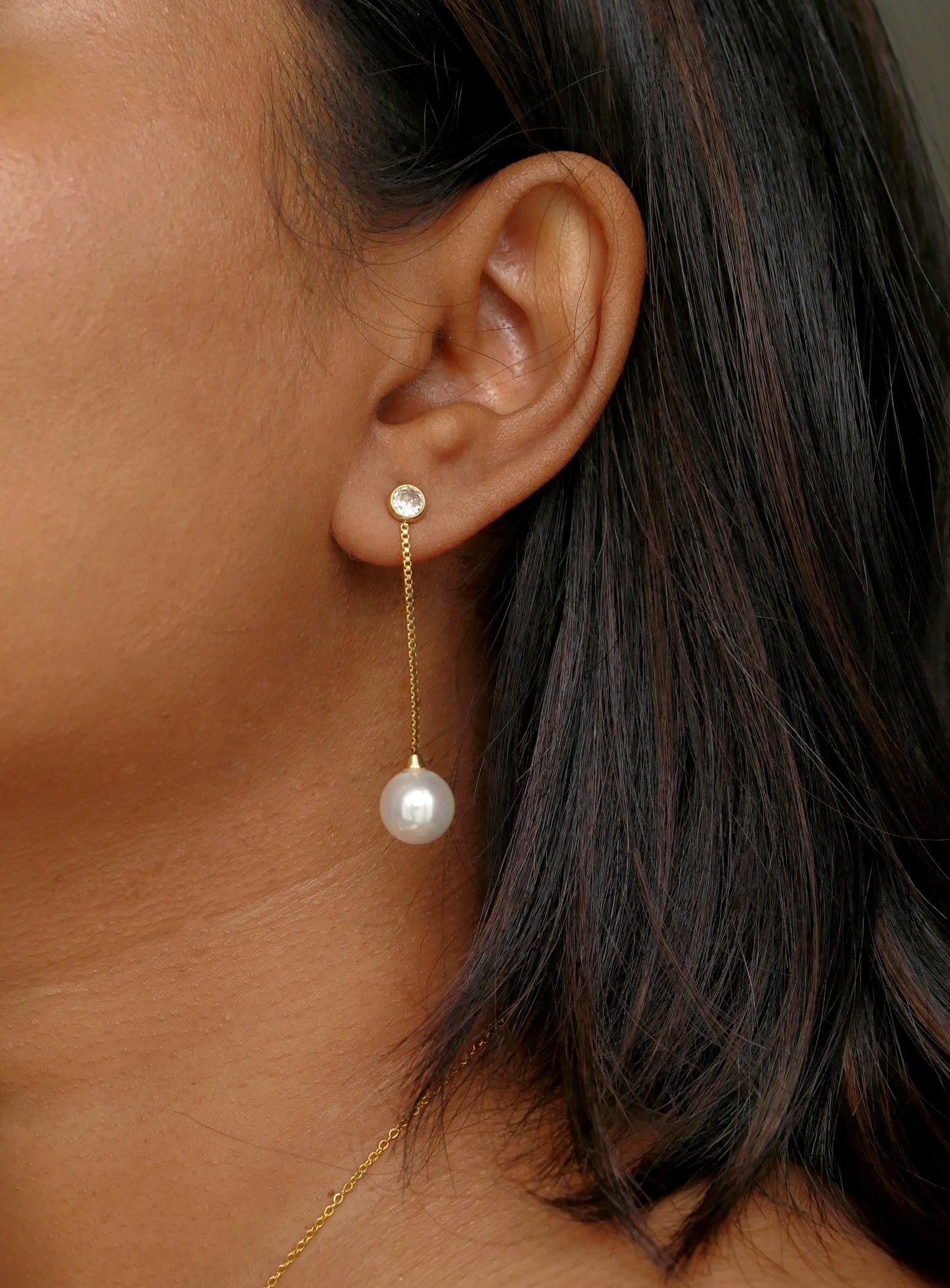 Dainty Pearl Drop Stud