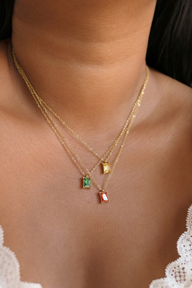 Baguette Pendant Necklace