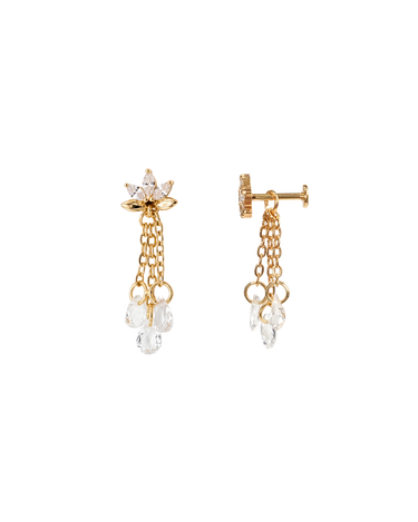 Lotus Raindrop Chain Stud