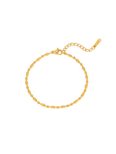 Minimal Oval Beaded Chain Bracelet