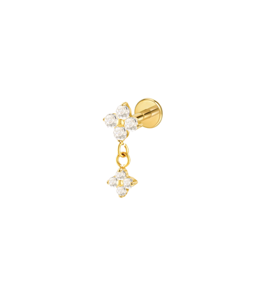 Flower Drop Flatback Stud