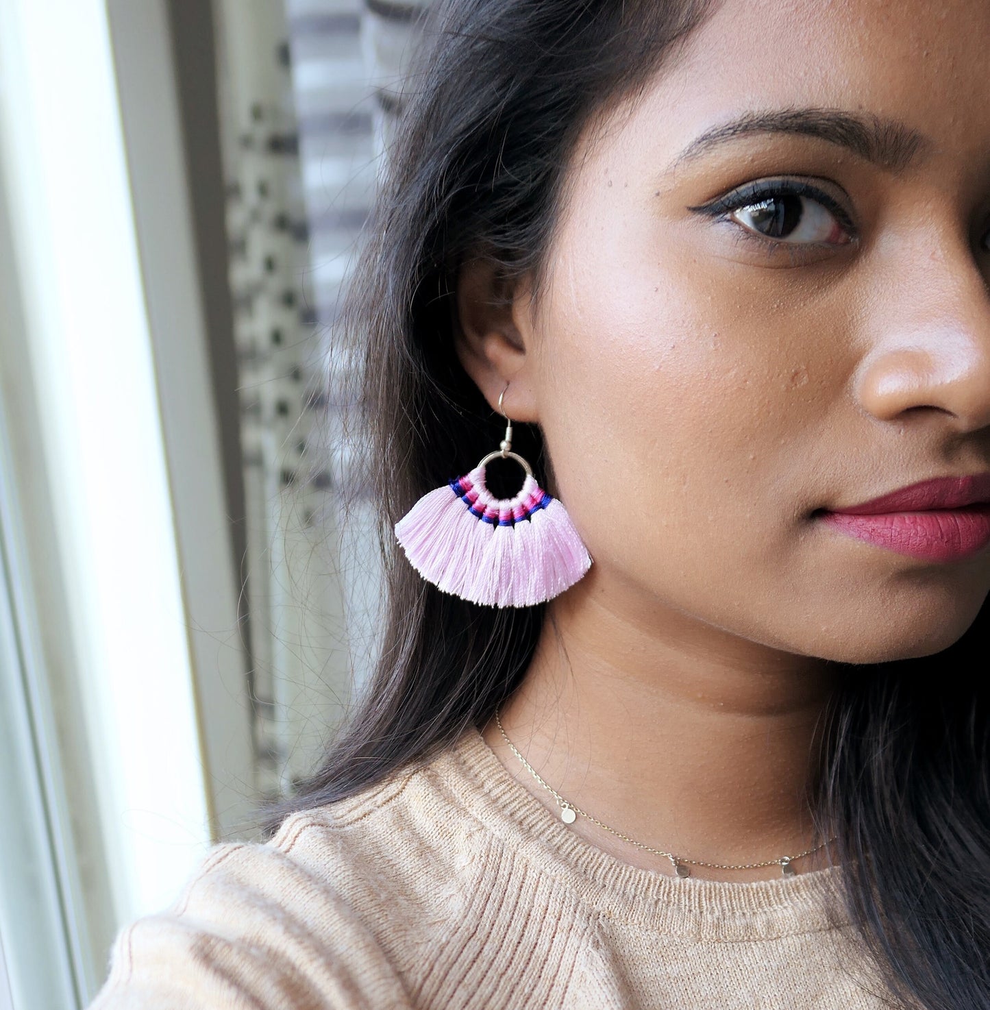 Zephyra Fan Tassel Earrings