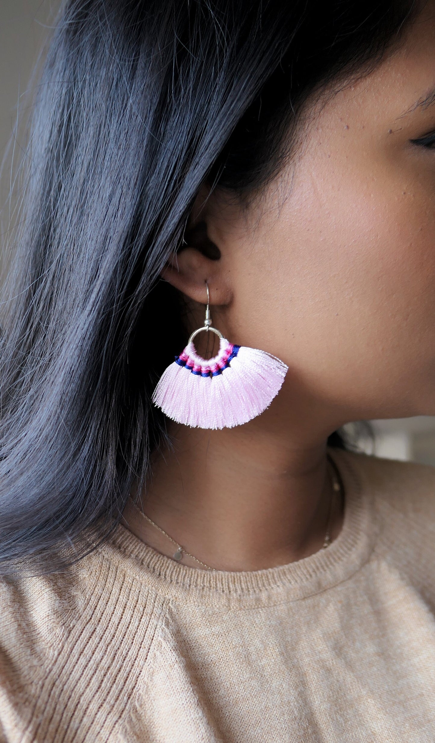 Zephyra Fan Tassel Earrings