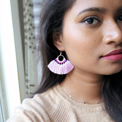 Zephyra Fan Tassel Earrings