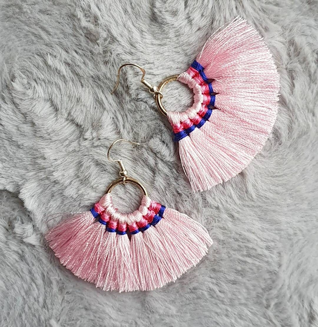 Zephyra Fan Tassel Earrings