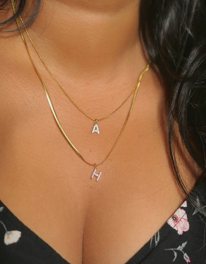 CZ Initial Necklace