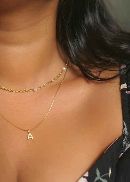 CZ Initial Necklace