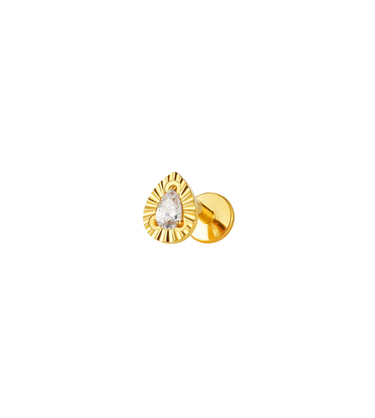 Dainty Teardrop Flatback Stud
