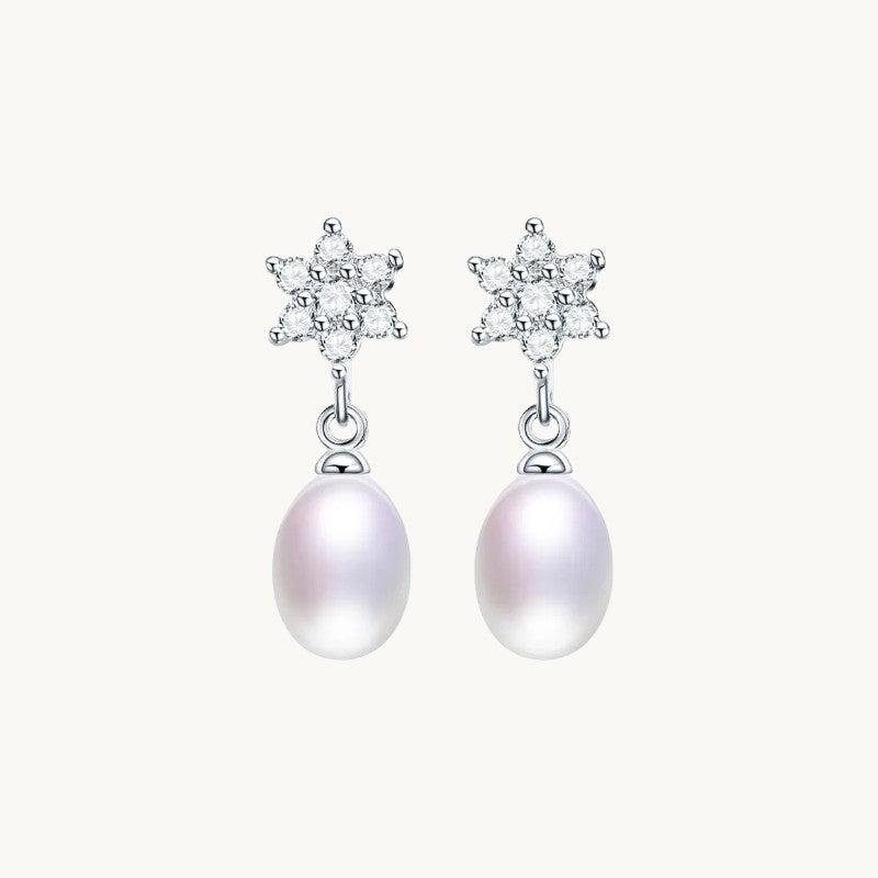 Dainty Floral Pearl Studs