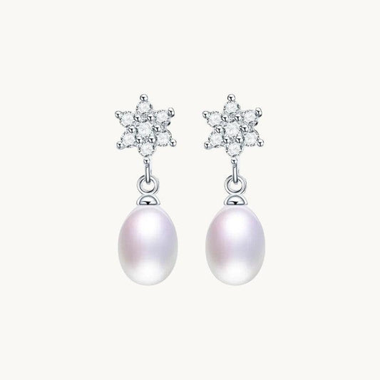 Dainty Floral Pearl Studs