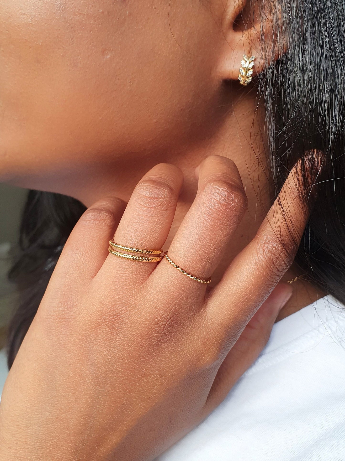 Adjustable Double Gold Ring