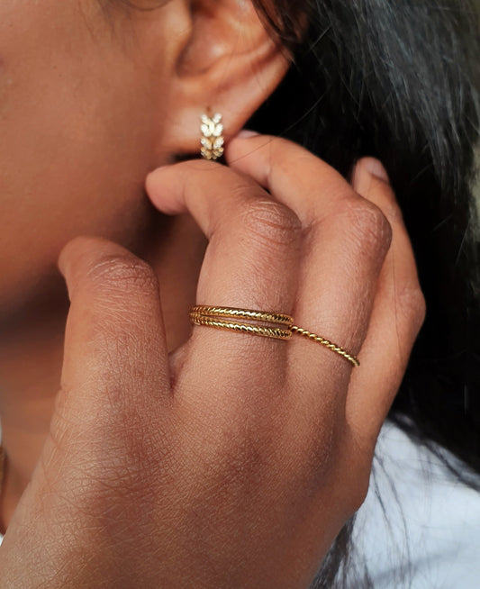 Adjustable Double Gold Ring